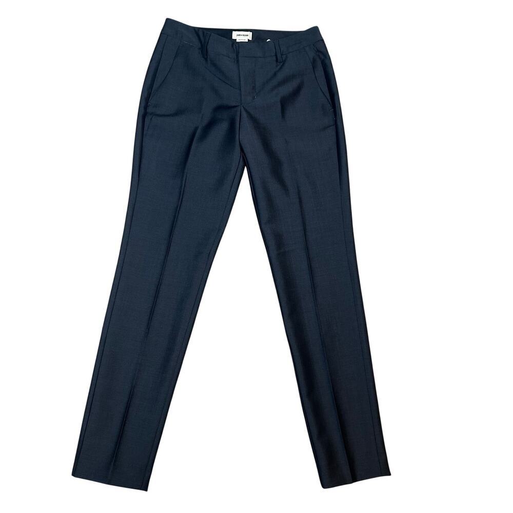 Zadig & Voltaire NWT women's charcoal gray Prune wool straight paints size 36
